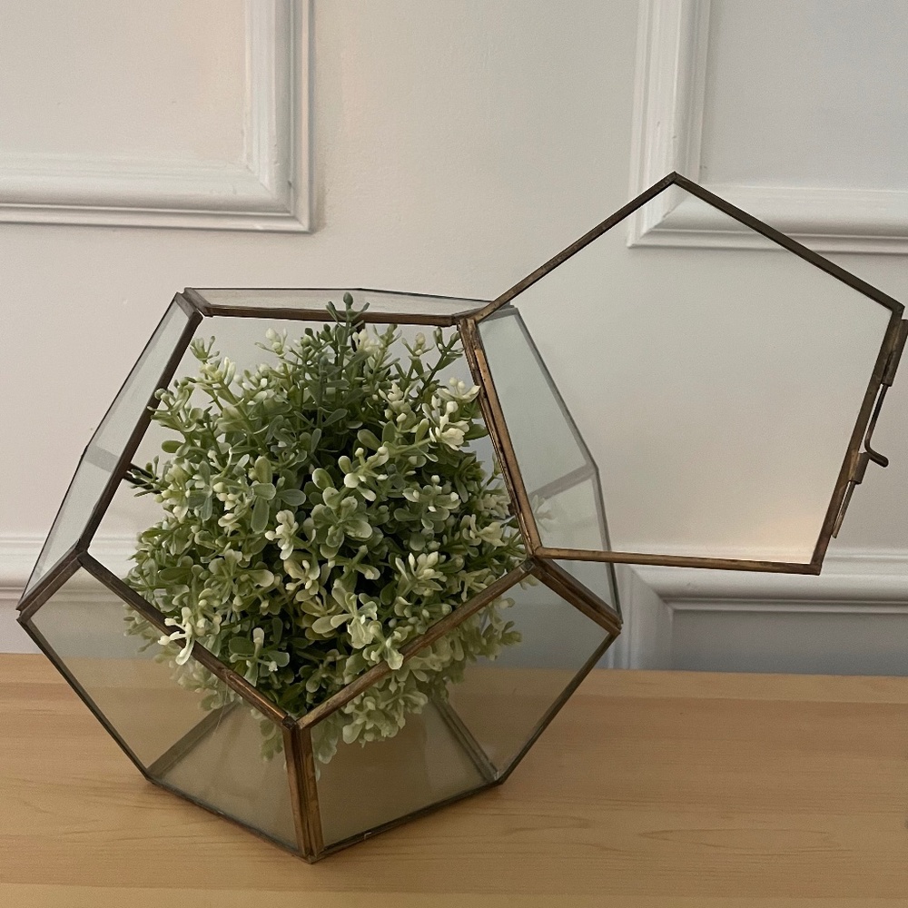 Large Geometric glass dodecagon oddity decor